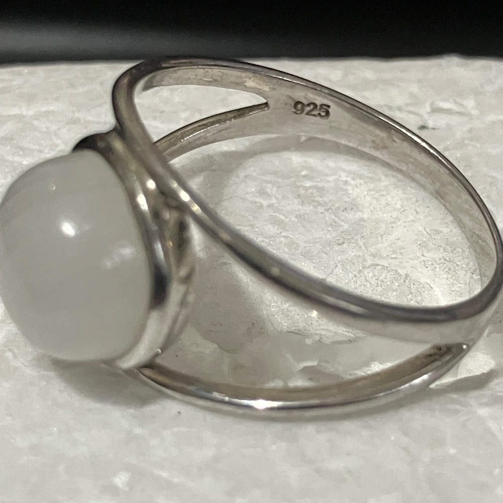 Sterling Silver Milky Quartz Ring Split Setting - image 7